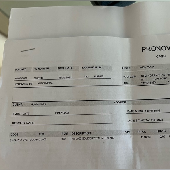 BRAND NWT PRONOVIAS GOLD BRIDAL HEADBAND - Picture 6 of 11